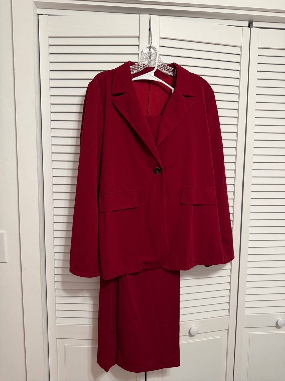 SHEIN Red Blazer and Pants Set